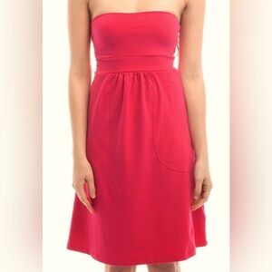 Susana Monaco Strapless Tube Red Dress w pockets